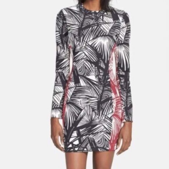 Elizabeth and James Palm Print Bodycon Mini Dress - Picture 1 of 7